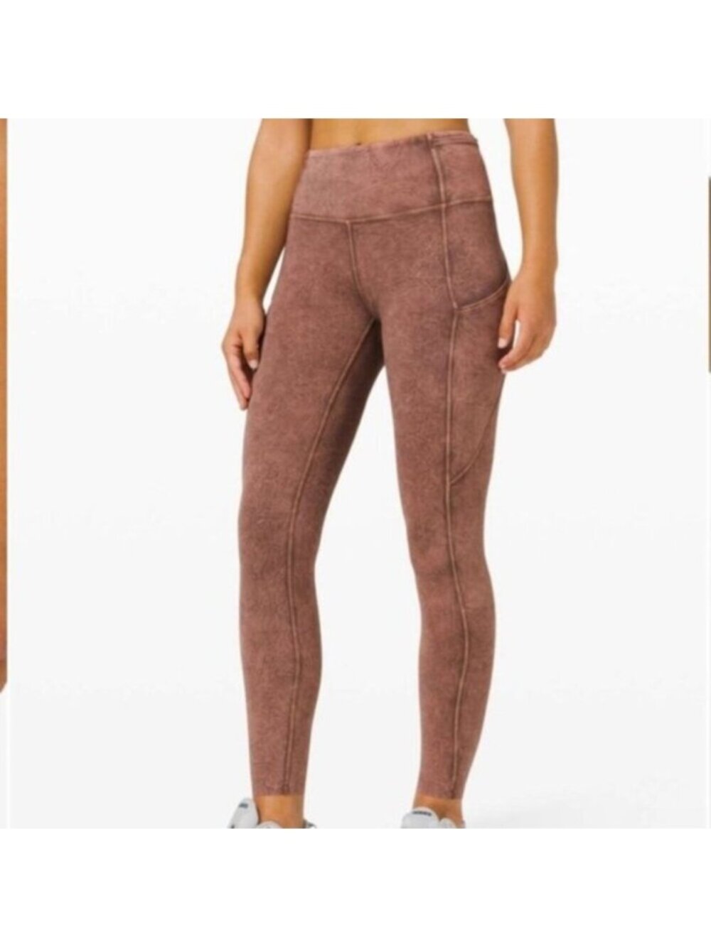 Lululemon Fast & Free Women's Brown Ice Dye Wrinkled Leggings Size 4